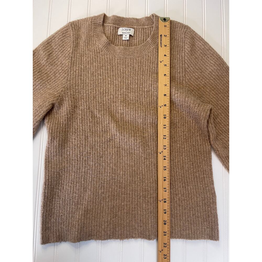 J Crew Balloon Sleeve Wool Blend Crew Neck Sweater Extra Soft Size Womens Medium - Picture 4 of 8